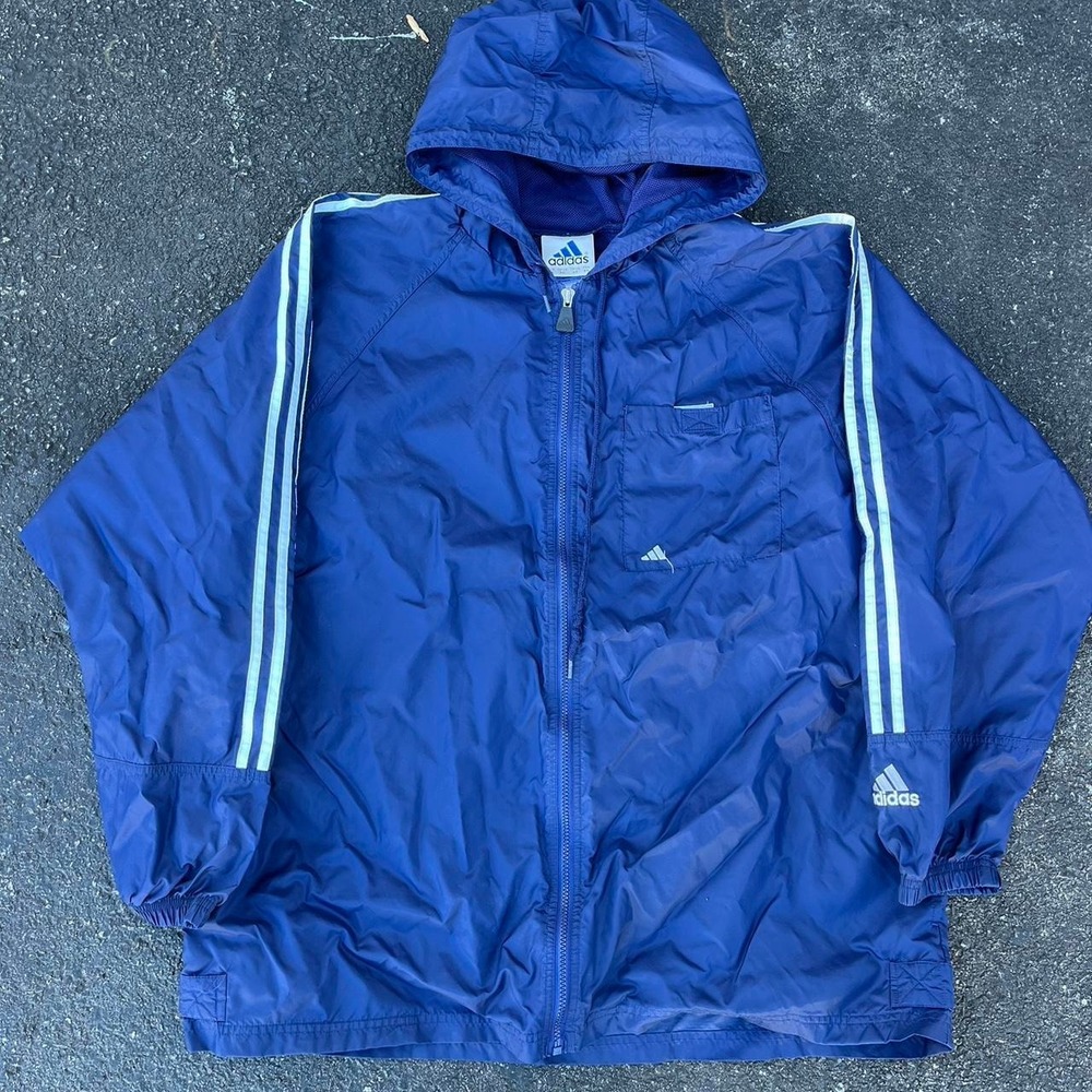 1990s Adidas Spell out windbreaker Jacket Size XL
